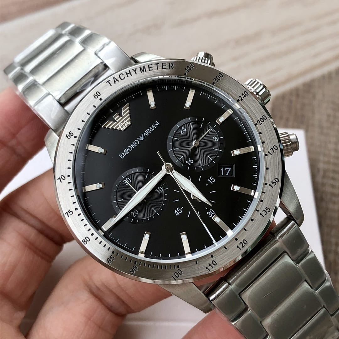 Emporio Armani Mario Chronograph Black Dial Men's Watch | AR11241 - Image 2