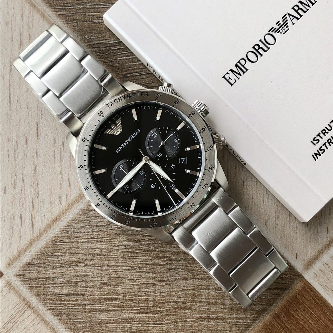 Emporio Armani Mario Chronograph Black Dial Men's Watch | AR11241 - Image 7