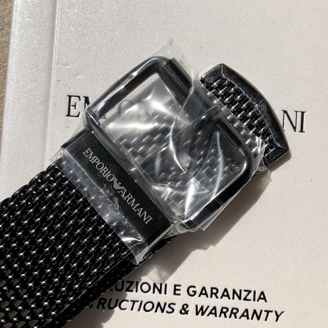Emporio Armani Luigi Blue Dial Mash Strap Men's Watch- AR1979 - Image 5