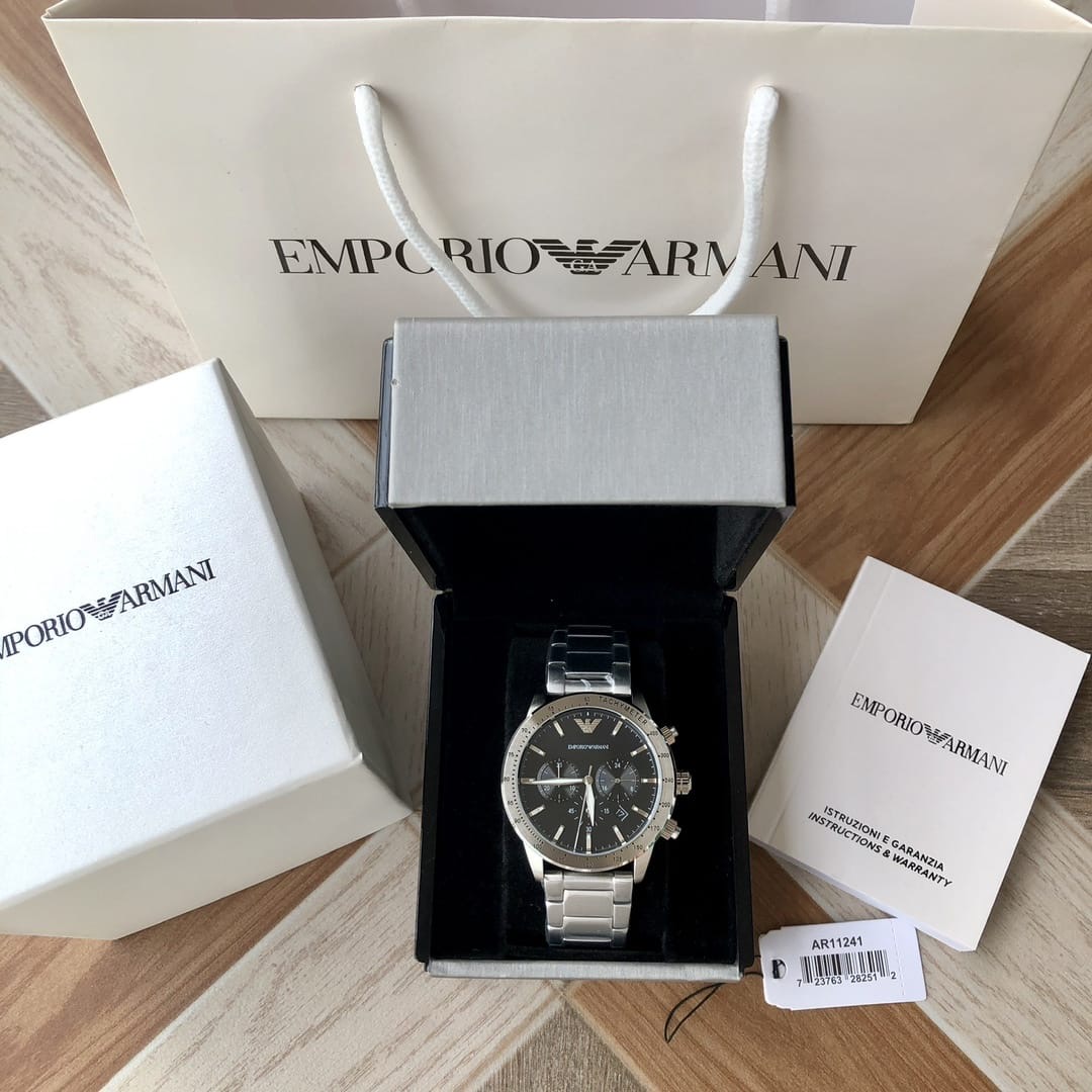 Emporio Armani Mario Chronograph Black Dial Men's Watch | AR11241 - Image 6